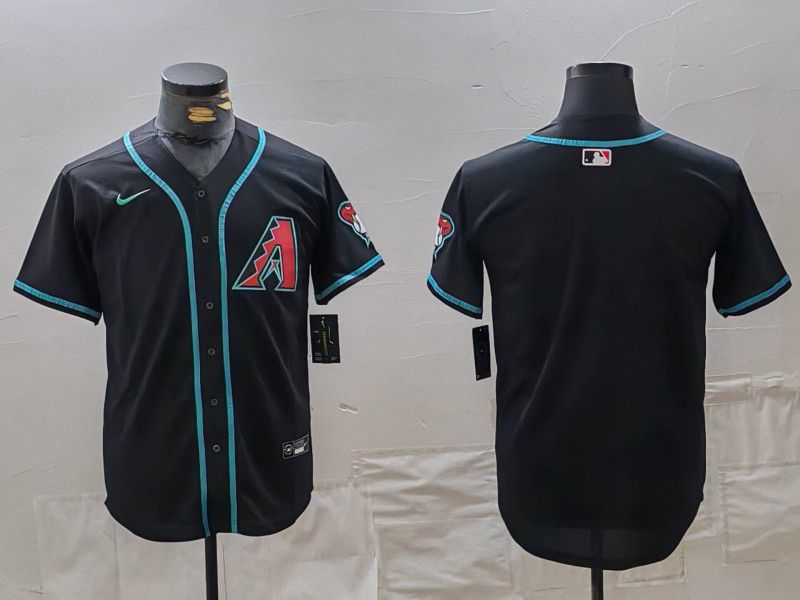 Men Arizona Diamondback Blank Black Game 2024 Nike MLB Jersey style 1